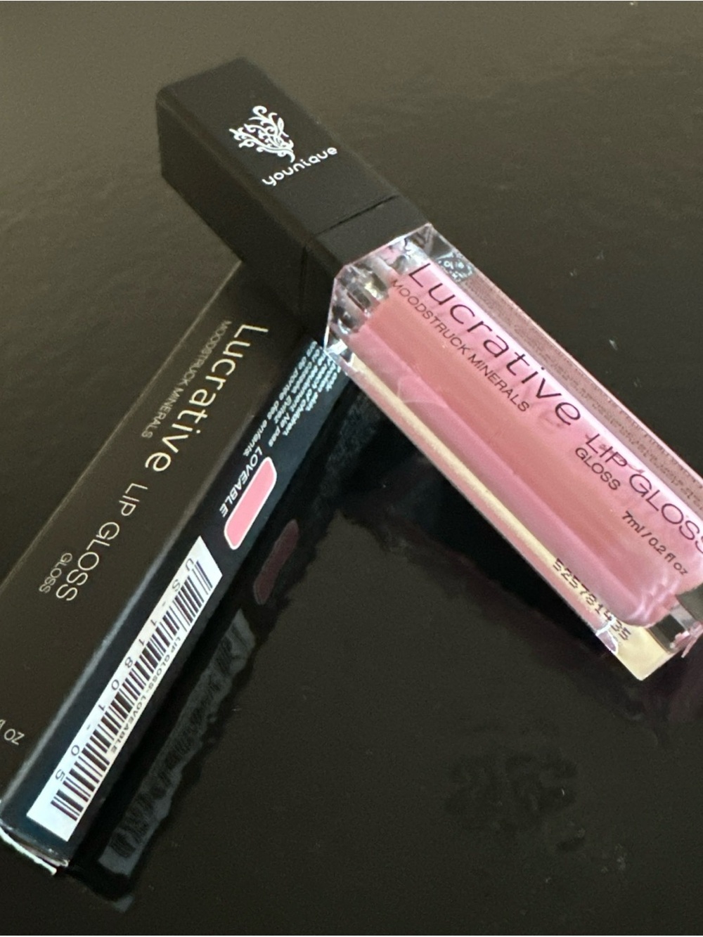 Younique Lucrative Lip Gloss - Pink lovable NIB retired moodstruck minerals